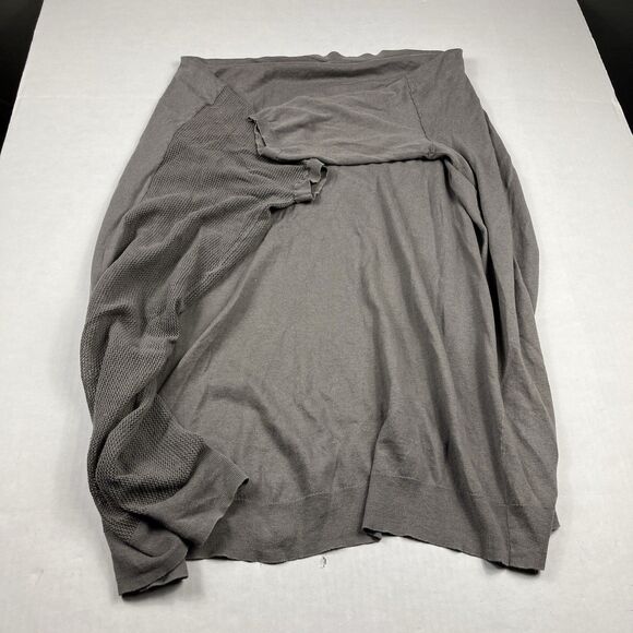 Allsaints Womens Linen Blend Cardigan Sweater Gray Short Sleeve Asymmetric SMALL - Picture 8 of 9